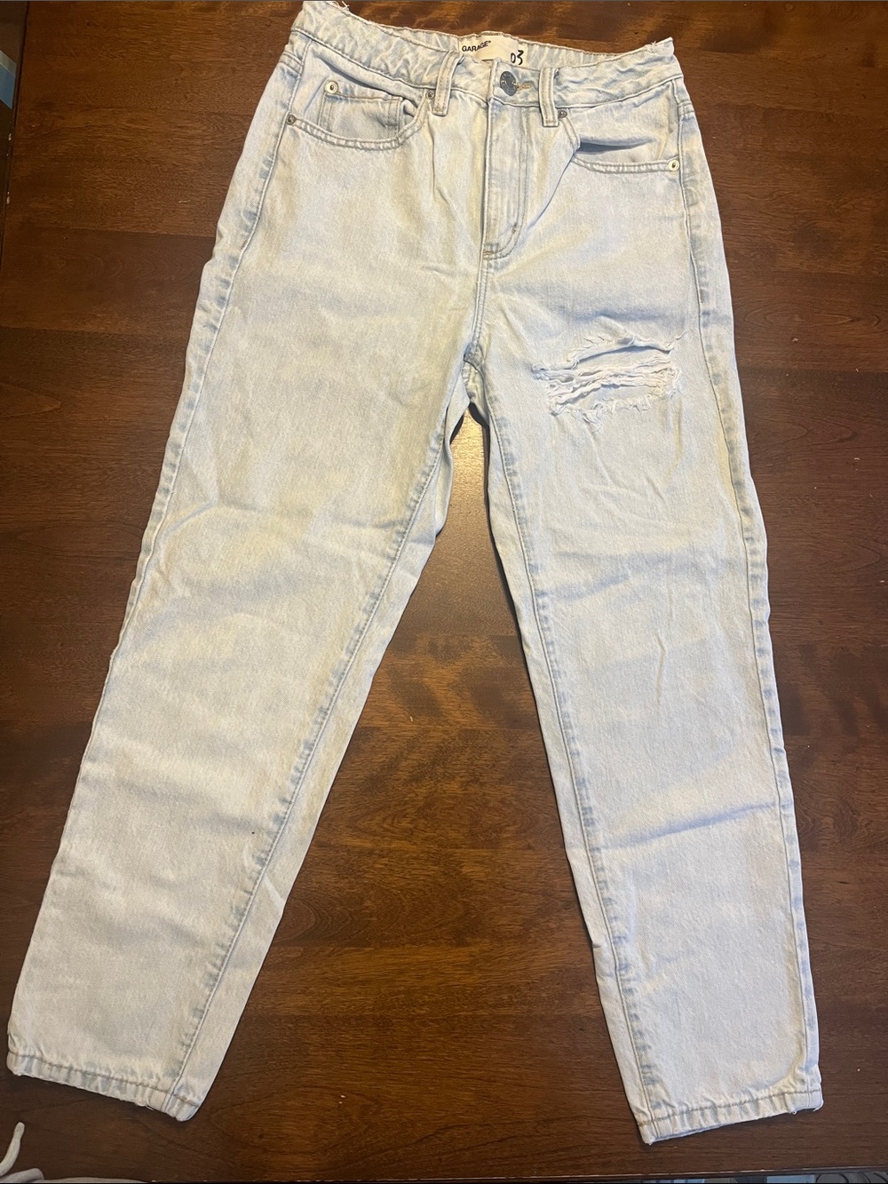Garage Light Wash Distressed Women’s Mom Jeans